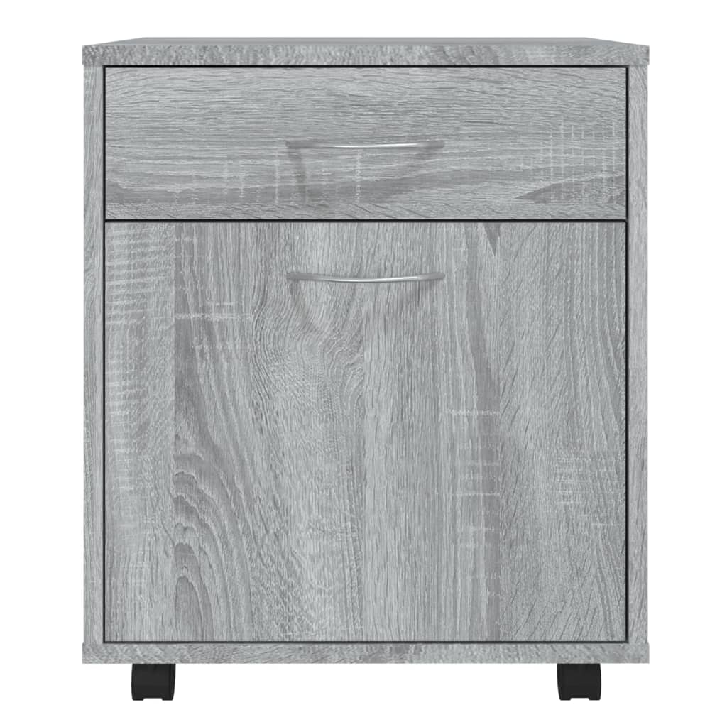 Rolling Cabinet Grey Sonoma 45x38x54 cm Engineered Wood